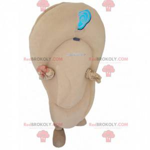 Mascotte d'oreille beige. Costume d'oreille beige -