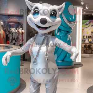 Silver Pho maskot kostym...