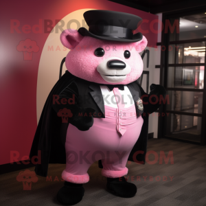 Pink Bison maskot kostume...