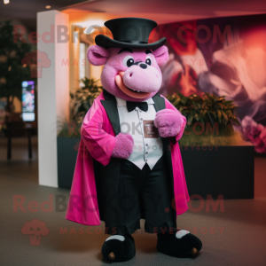 Pink Bison maskot kostume...