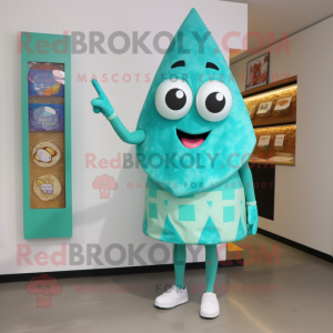 Cyan Pizza Slice maskot...