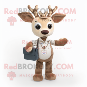Cream Deer maskot kostym...