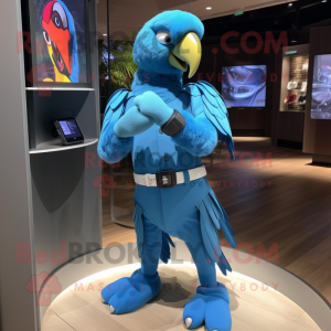 Sky Blue Macaw maskot...