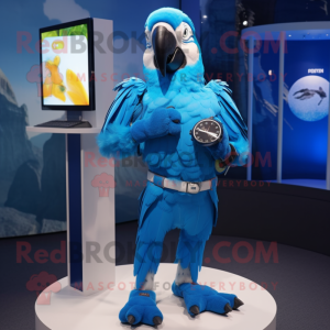 Sky Blue Macaw maskot...