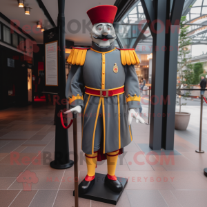 Grå Swiss Guard maskot...