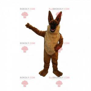 Brown dog mascot threatening with big ears - Redbrokoly.com