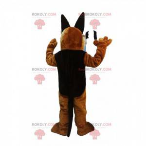 Brown dog mascot threatening with big ears - Redbrokoly.com