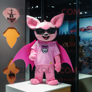 Pink Bat maskot kostume...