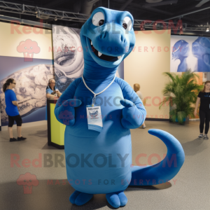 Blauw Titanoboa mascotte...