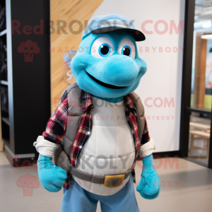 Sky Blue Turtle mascotte...