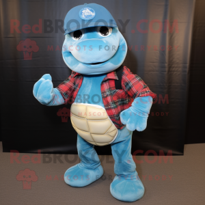 Sky Blue Turtle Maskottchen...