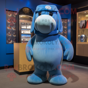 Blauwe Walrus mascotte...