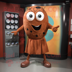 Rust Plate Spinner mascot costume character dressed with a Capri Pants and Cufflinks