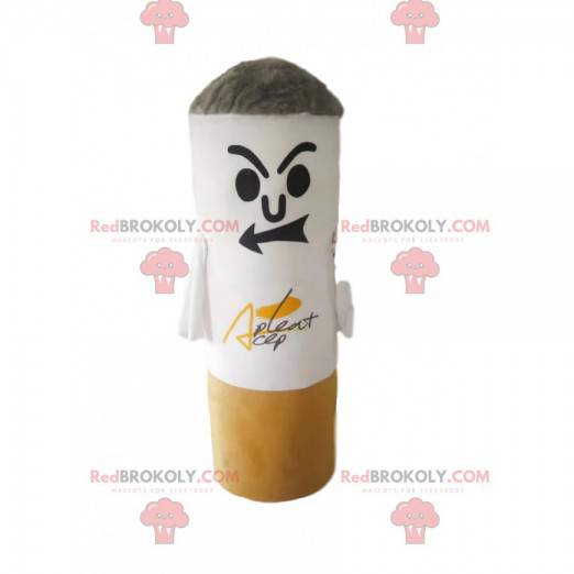 Very threatening cigarette mascot. Cigarette costume -
