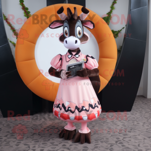 Peach Okapi maskot drakt...