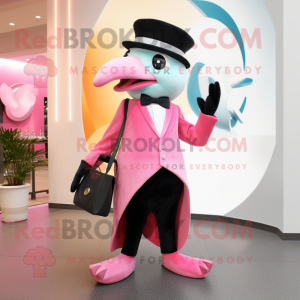 Pink Dolphin maskot kostume...