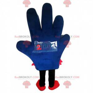 Blauwe handmascotte met grote ogen - Redbrokoly.com