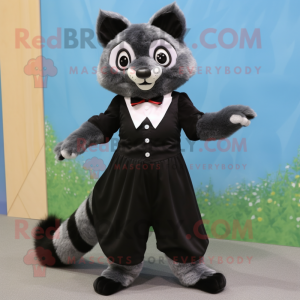 Sort Civet maskot kostume...