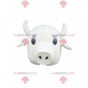 Mascote cabeça de vaca branca - Redbrokoly.com