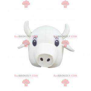 Mascotte de tête de vache blanche - Redbrokoly.com