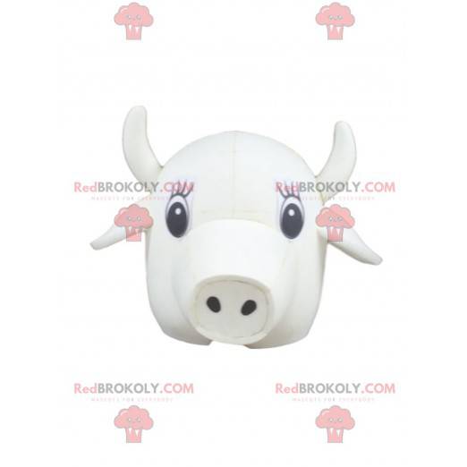Mascota de cabeza de vaca blanca - Redbrokoly.com