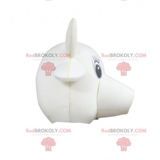 Mascote cabeça de vaca branca - Redbrokoly.com