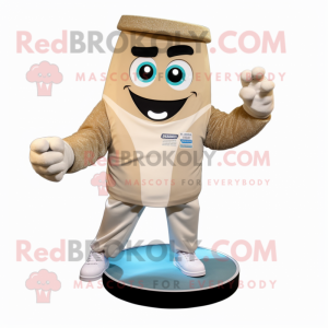 Tan Engagement Ring mascot costume character dressed with a Sweatshirt and Belts