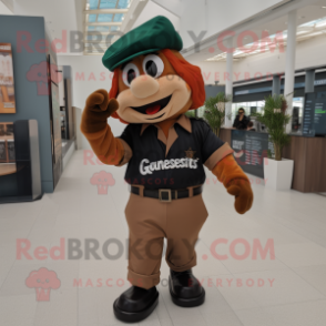 Rust Guinness mascot costume character dressed with a Polo Tee and Berets