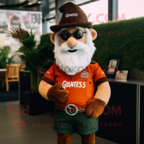 Rust Guinness mascot costume character dressed with a Polo Tee and Berets