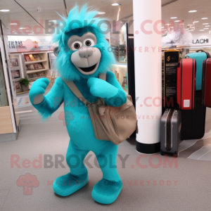 Turquoise baviaan mascotte...