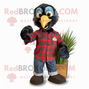 Sort Macaw maskot kostume...