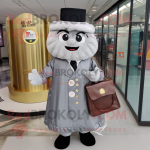 Grå Dim Sum maskot kostume...