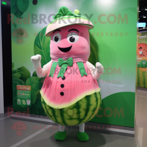 nan Melon mascot costume character dressed with a Mini Dress and Belts