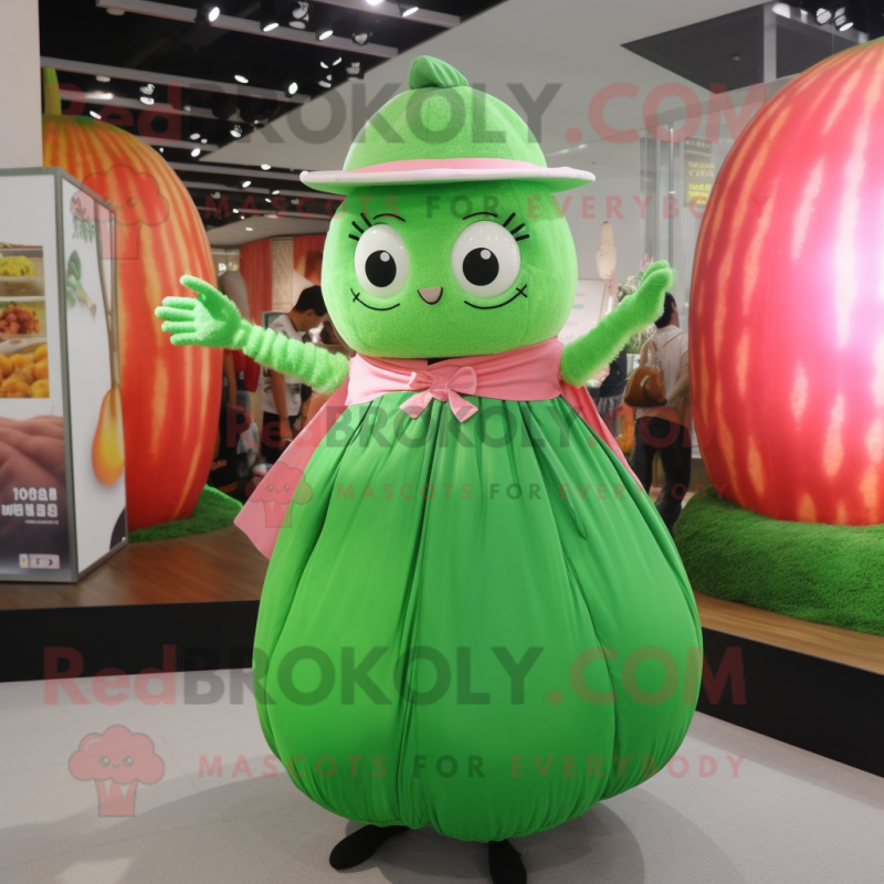 nan Melon mascot costume character dressed with a Mini Dress and Belts