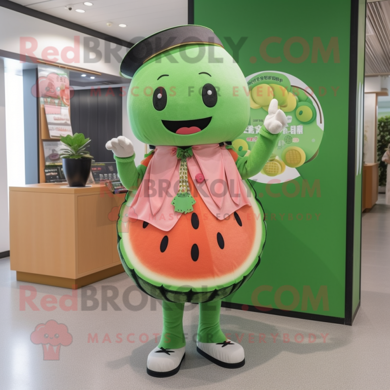 nan Melon mascot costume character dressed with a Mini Dress and Belts