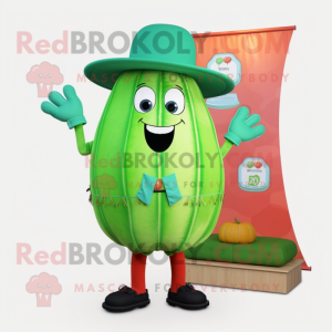 Grøn Melon maskot kostume...