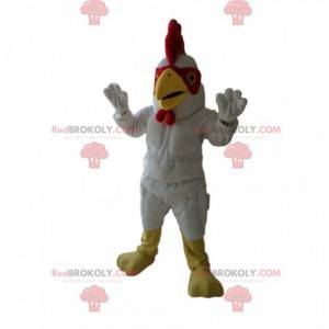 Mascot hvid hane med en storslået rød kam - Redbrokoly.com