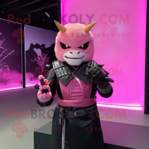 Rosa Samurai maskot drakt...