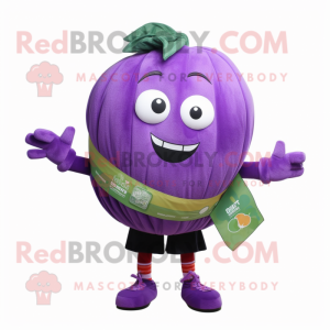 Lila melon maskot kostym...