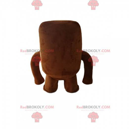 Mascot lite brunt monster med store tenner - Redbrokoly.com