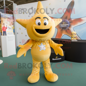 Gold Starfish maskot kostym...