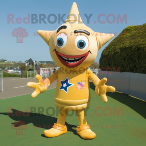 Gold Starfish maskot kostym...