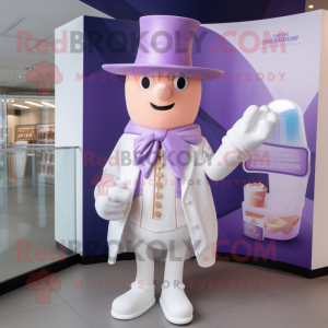 Lavender Ice Cream mascot costume character dressed with a Waistcoat and Hats