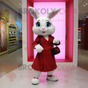 nan Rabbit mascot costume character dressed with a Sheath Dress and Coin purses