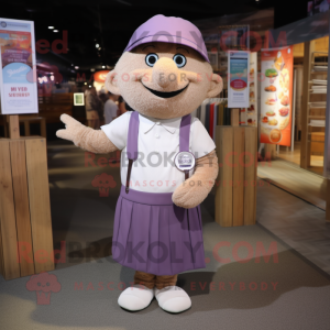 nan But mascot costume character dressed with a Henley Tee and Hat pins