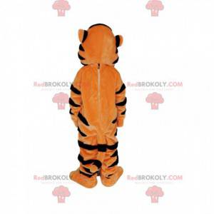 Orange und schwarzer Tiger Maskottchen mit funkelnden Augen -