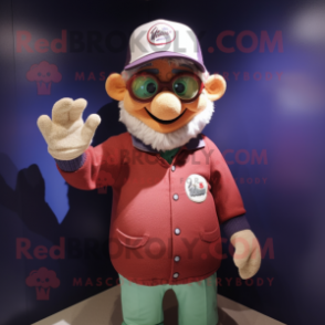nan But mascot costume character dressed with a Henley Tee and Hat pins
