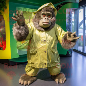 Olive Gorilla maskot kostym...