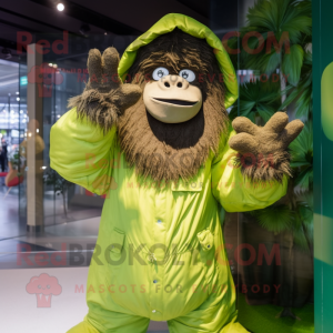 Olive Gorilla maskot kostym...