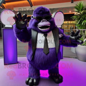 Lila Gorilla maskot kostym...